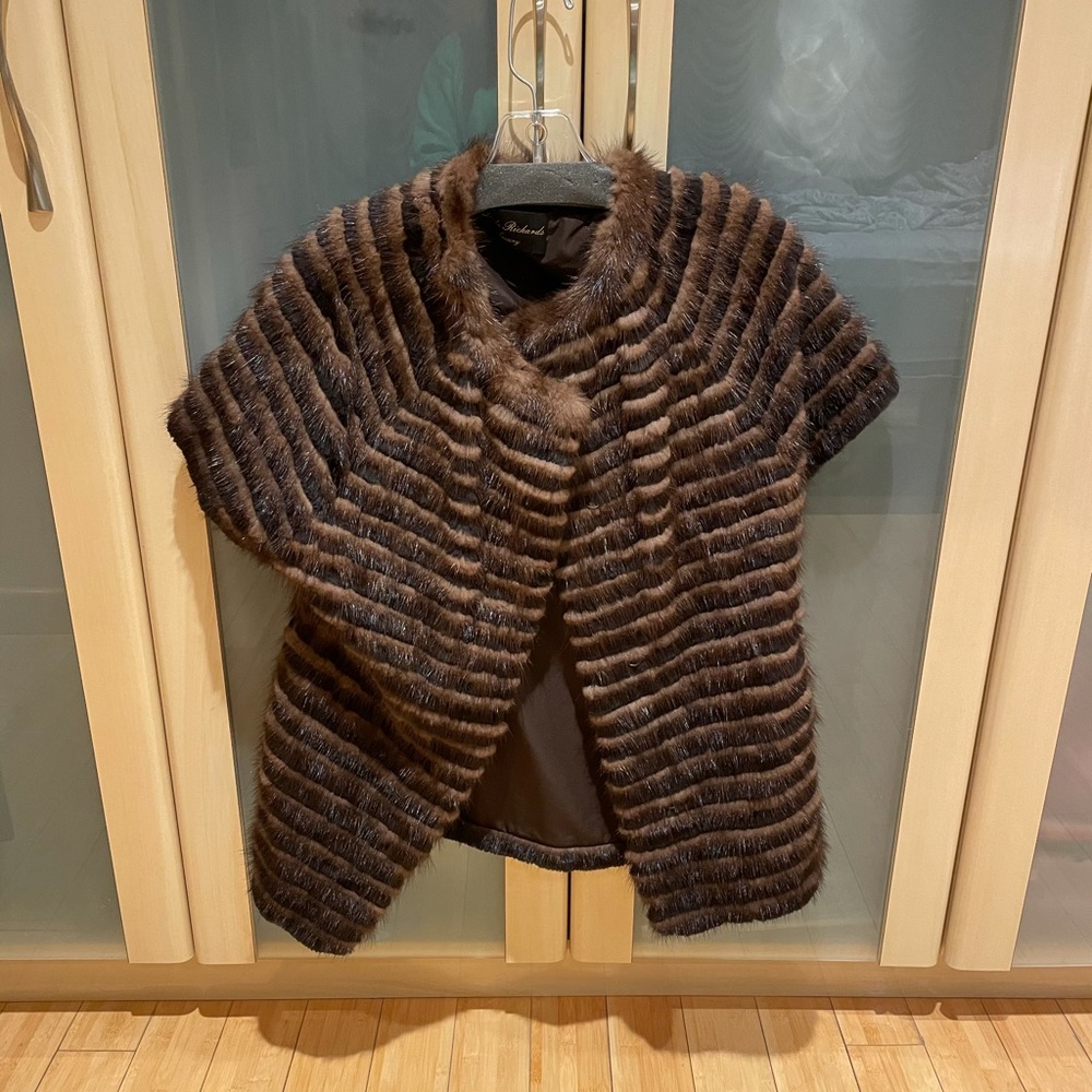 Elegant Brown Faux Fur Jacket